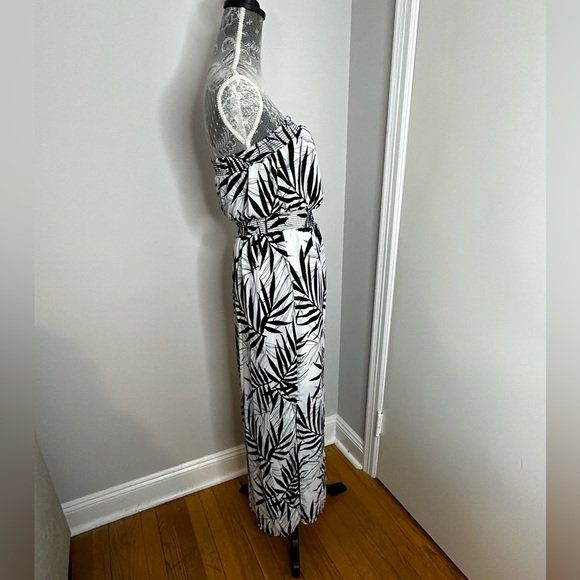 Massimo Bamboo Print Black and White Strapless Maxi Dress. Small/ Petite. - Picture 3 of 11